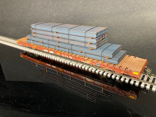 Atlas HO Scale 68' Flatcar with Structural Steel