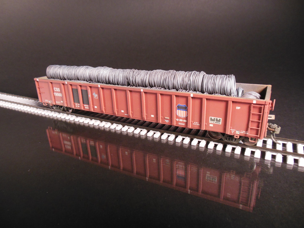 Exactrail HO scale gondola with coiled steel wire Protoloads
