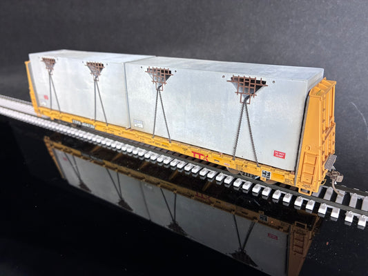 Atlas HO Scale 68' Bulkhead Flatcar with Precast Cells