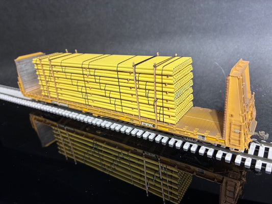 Atlas HO Scale 68’ Bulkhead Flatcar with Gas Pipe