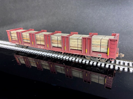 Protoloads HO Scale 60' Bulkhead Tie Car