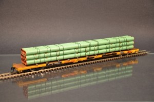 HO Scale Walthers Flat Car with 9 stack pipe